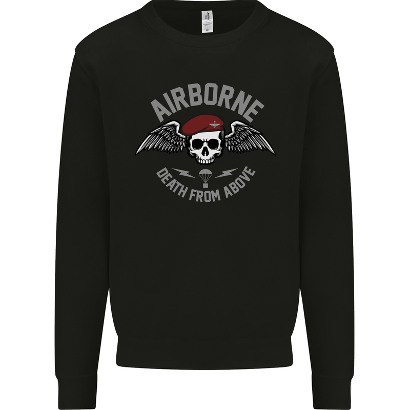 Death From Above Para 1 2 4 Parachute Regiment Mens Sweatshirt Jumper Black