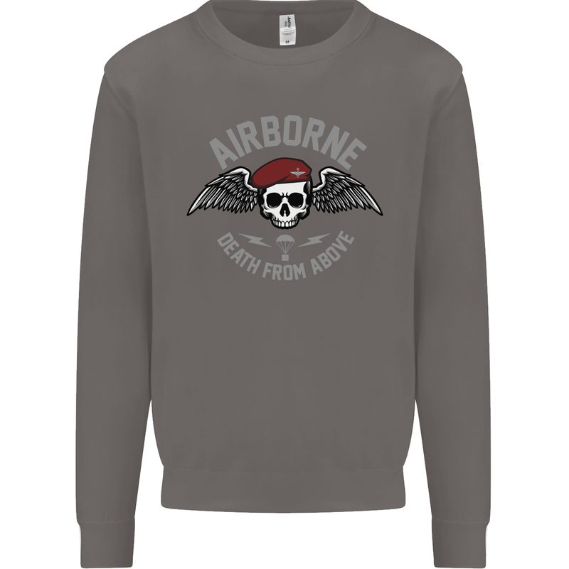 Death From Above Para 1 2 4 Parachute Regiment Mens Sweatshirt Jumper Charcoal