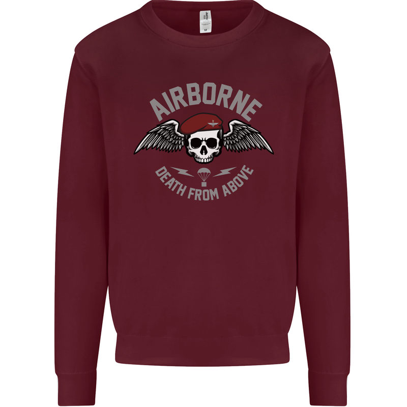 Death From Above Para 1 2 4 Parachute Regiment Mens Sweatshirt Jumper Maroon