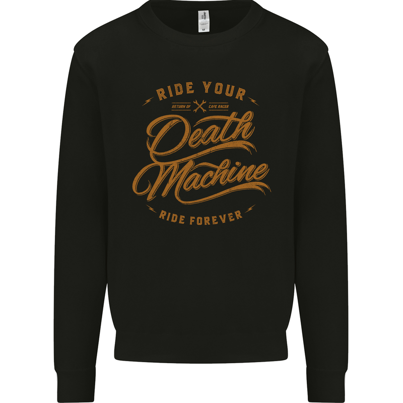 Death Machine Motorcycle Biker Chopper Mens Sweatshirt Jumper Black