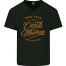 Death Machine Motorcycle Biker Chopper Mens V-Neck Cotton T-Shirt Black