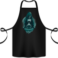 Death Refuses No Man Grim Reaper Skull Cotton Apron 100% Organic Black