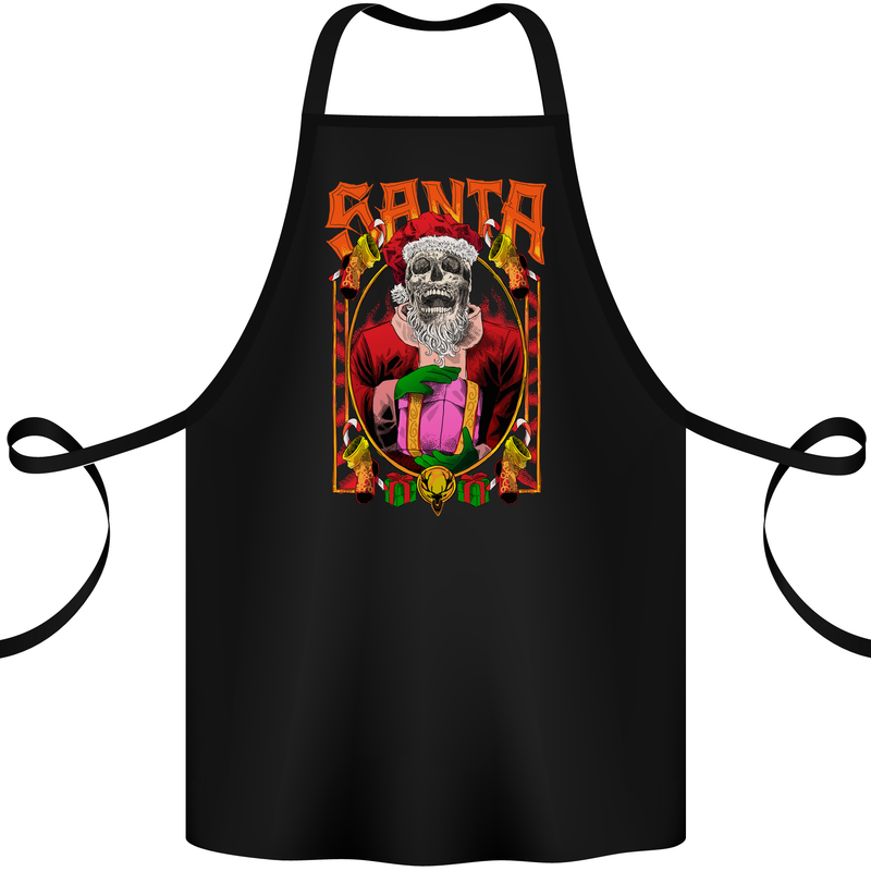 Death Santa Satan Skull Christmas Xmas Cotton Apron 100% Organic Black