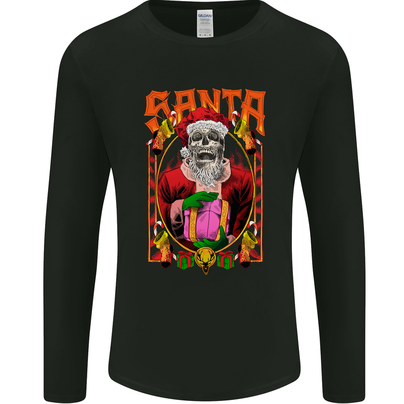 Death Santa Satan Skull Christmas Xmas Mens Long Sleeve T-Shirt Black