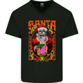 Death Santa Satan Skull Christmas Xmas Mens V-Neck Cotton T-Shirt Black
