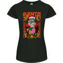 Death Santa Satan Skull Christmas Xmas Womens Petite Cut T-Shirt Black