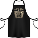 Death Together Butterfly Skull Mushrooms Cotton Apron 100% Organic Black