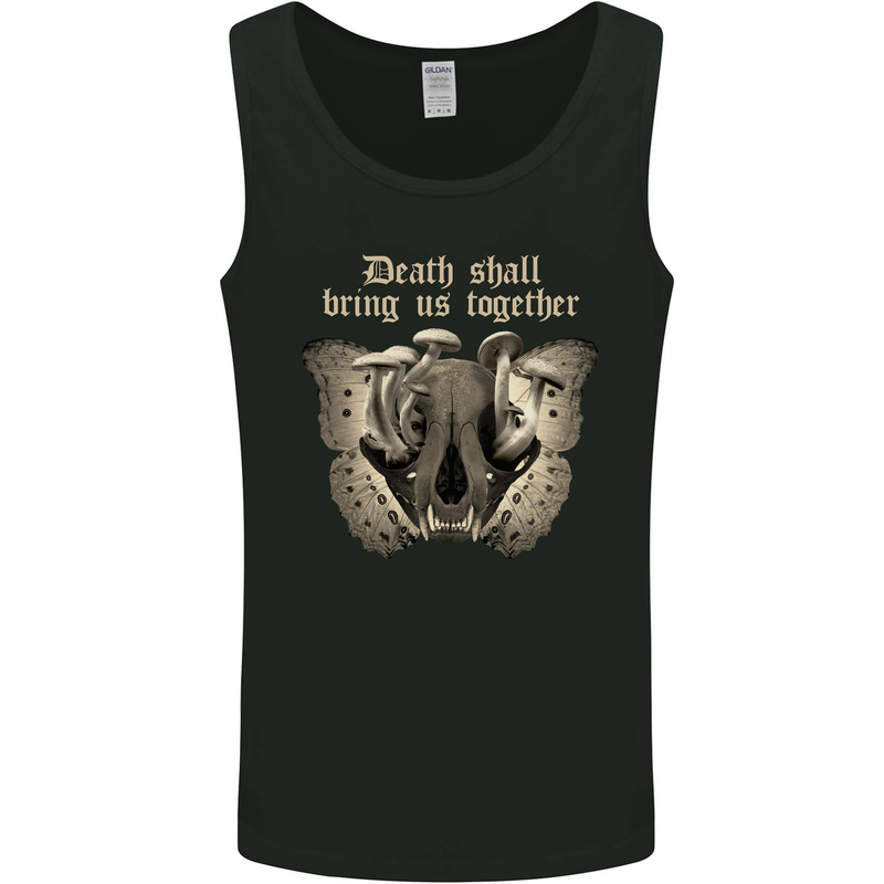 Death Together Butterfly Skull Mushrooms Mens Vest Tank Top Black