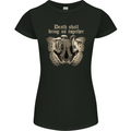 Death Together Butterfly Skull Mushrooms Womens Petite Cut T-Shirt Black