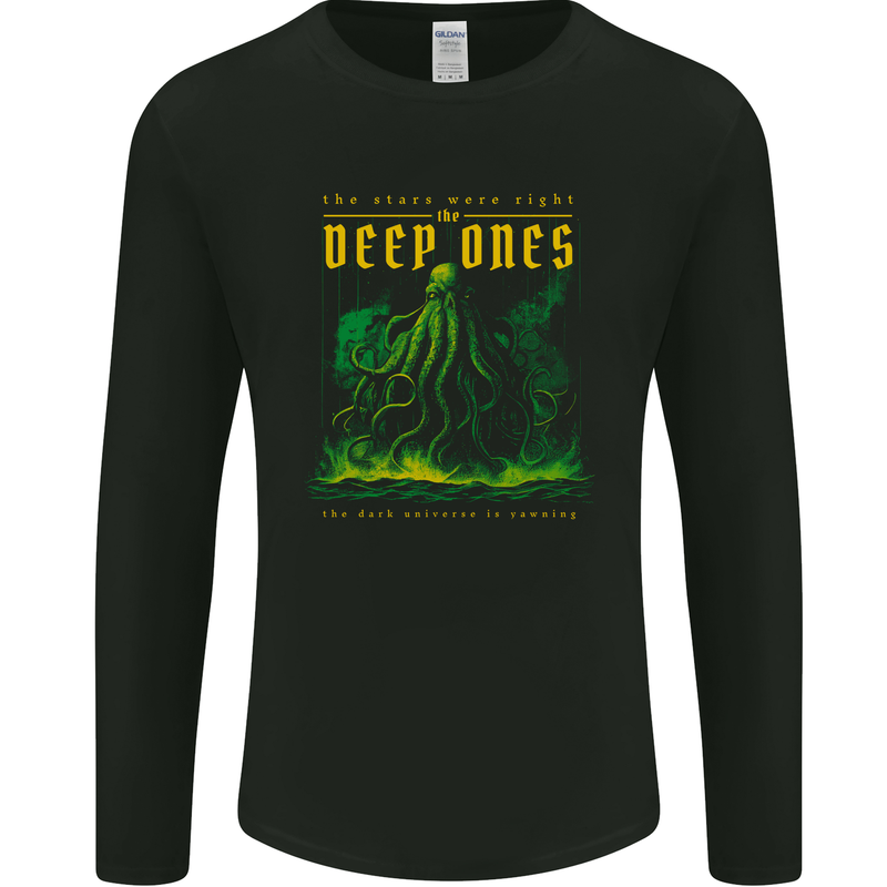 Deep Ones Cthulhu Kraken Octopus Mens Long Sleeve T-Shirt Black
