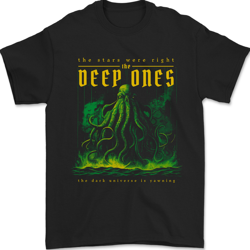 Deep Ones Cthulhu Kraken Octopus Mens T-Shirt 100% Cotton Black
