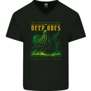Deep Ones Cthulhu Kraken Octopus Mens V-Neck Cotton T-Shirt Black