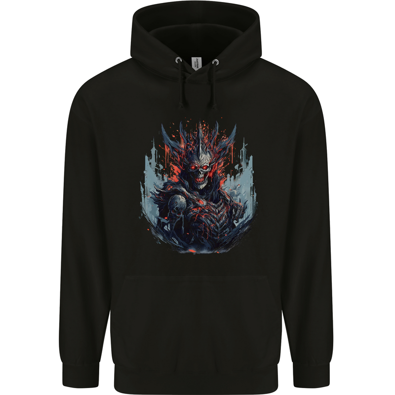 Demon Emperor Evil Skull Mens 80% Cotton Hoodie Black