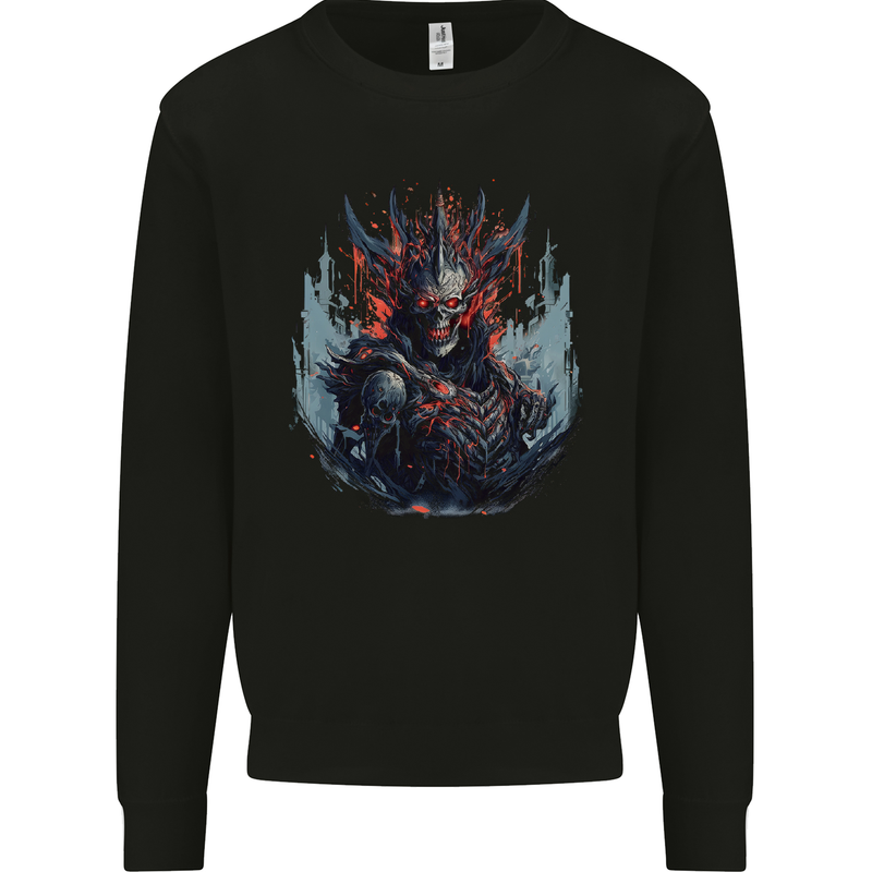 Demon Emperor Evil Skull Mens Sweatshirt Jumper Black