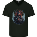 Demon Emperor Evil Skull Mens V-Neck Cotton T-Shirt Black