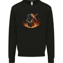 Demon Rocker Rock n Roll Heavy Metal Guitar Skull Mens Sweatshirt Jumper Black