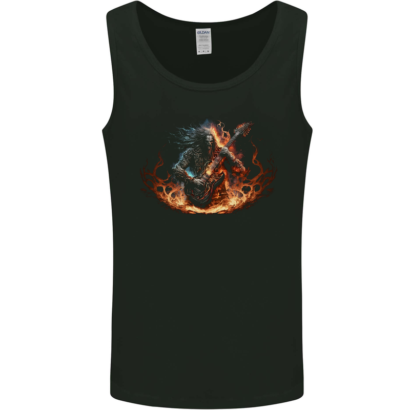 Demon Rocker Rock n Roll Heavy Metal Guitar Skull Mens Vest Tank Top Black