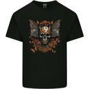 Demonic Bat Skull Satan Grim Reaper Demon Kids T-Shirt Childrens Black