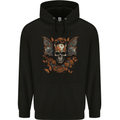 Demonic Bat Skull Satan Grim Reaper Demon Mens 80% Cotton Hoodie Black