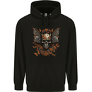 Demonic Bat Skull Satan Grim Reaper Demon Mens 80% Cotton Hoodie Black