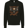 Demonic Bat Skull Satan Grim Reaper Demon Mens Sweatshirt Jumper Black