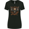 Demonic Bat Skull Satan Grim Reaper Demon Womens Wider Cut T-Shirt Black
