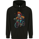 Demonic Clown On a Bicycle Cycling Halloween Childrens Kids Hoodie Black