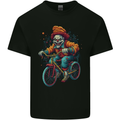 Demonic Clown On a Bicycle Cycling Halloween Kids T-Shirt Childrens Black