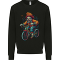 Demonic Clown On a Bicycle Cycling Halloween Mens Sweatshirt Jumper Black