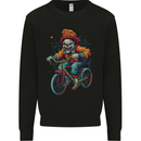 Demonic Clown On a Bicycle Cycling Halloween Mens Sweatshirt Jumper Black