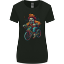 Demonic Clown On a Bicycle Cycling Halloween Womens Wider Cut T-Shirt Black