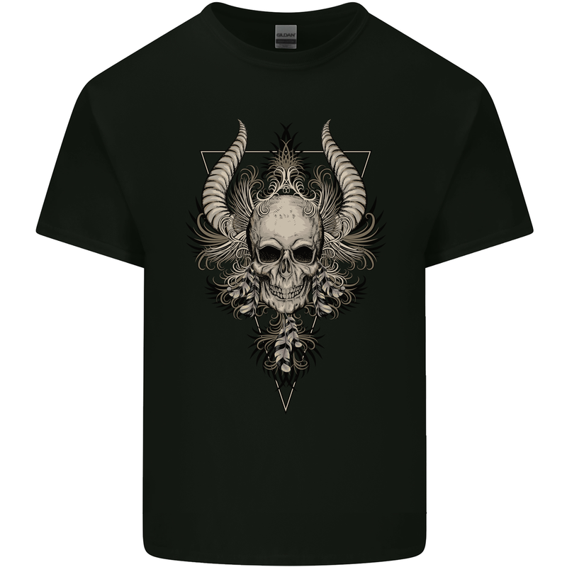 Demonic Skull Triangle Heavy Metal Kids T-Shirt Childrens Black