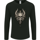 Demonic Skull Triangle Heavy Metal Mens Long Sleeve T-Shirt Black