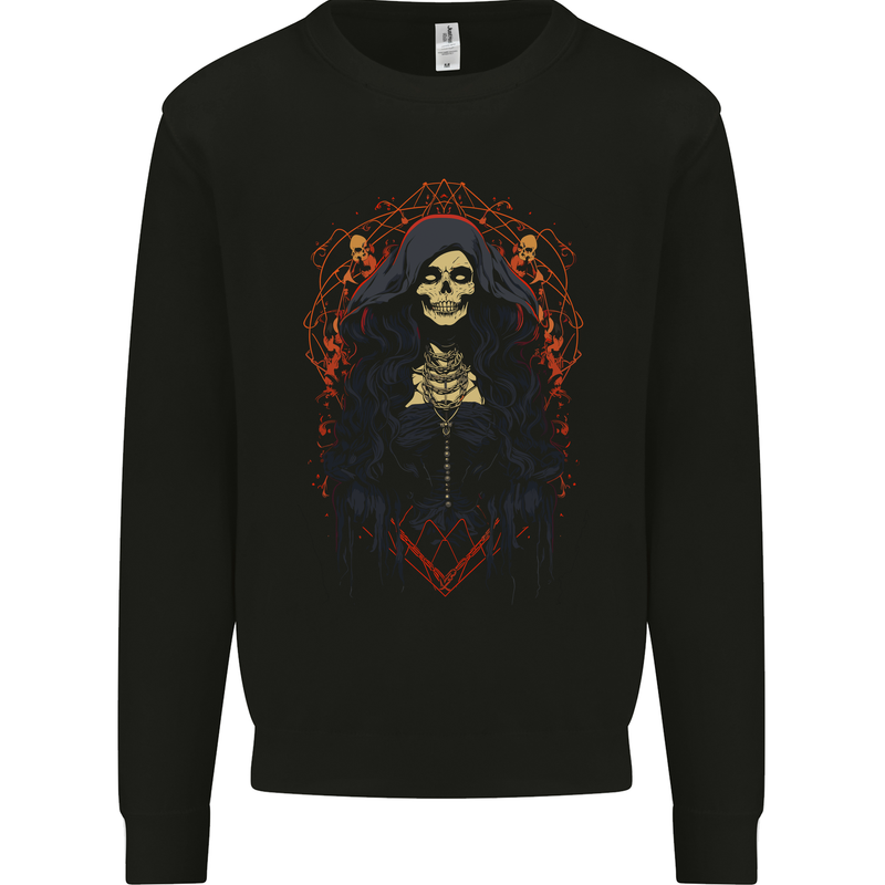 Demonic Witch Halloween Mens Sweatshirt Jumper Black