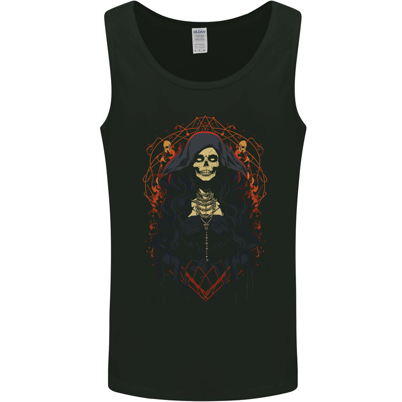 Demonic Witch Halloween Mens Vest Tank Top Black