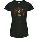 Demonic Witch Halloween Womens Petite Cut T-Shirt Black