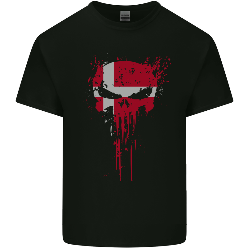 Denmark Skull Gym Training Bodybuilding Kids T-Shirt Childrens Black