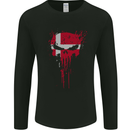 Denmark Skull Gym Training Bodybuilding Mens Long Sleeve T-Shirt Black