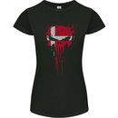 Denmark Skull Gym Training Bodybuilding Womens Petite Cut T-Shirt Black