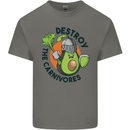 Destroy the Carnivores Funny Vegan Vegetarian Mens Cotton T-Shirt Tee Top Charcoal