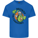 Destroy the Carnivores Funny Vegan Vegetarian Mens Cotton T-Shirt Tee Top Royal Blue