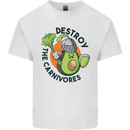 Destroy the Carnivores Funny Vegan Vegetarian Mens Cotton T-Shirt Tee Top White