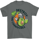 Destroy the Carnivores Funny Vegan Vegetarian Mens T-Shirt 100% Cotton Charcoal