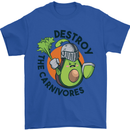 Destroy the Carnivores Funny Vegan Vegetarian Mens T-Shirt 100% Cotton Royal Blue