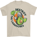 Destroy the Carnivores Funny Vegan Vegetarian Mens T-Shirt 100% Cotton Sand