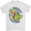 Destroy the Carnivores Funny Vegan Vegetarian Mens T-Shirt 100% Cotton White