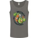Destroy the Carnivores Funny Vegan Vegetarian Mens Vest Tank Top Charcoal