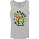 Destroy the Carnivores Funny Vegan Vegetarian Mens Vest Tank Top Sports Grey