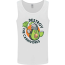 Destroy the Carnivores Funny Vegan Vegetarian Mens Vest Tank Top White