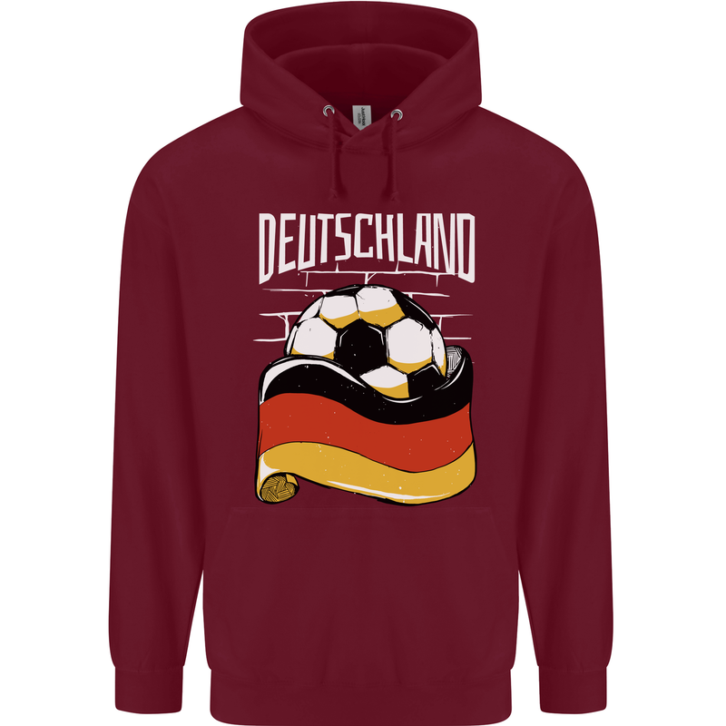 Deutschland Football German Germany Soccer Childrens Kids Hoodie Maroon